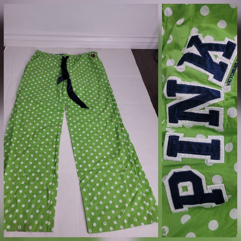 VTG Victorias Secret PINK Lounge Pajama Pants Y2K SZ L PINK DOG University NEW